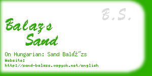 balazs sand business card